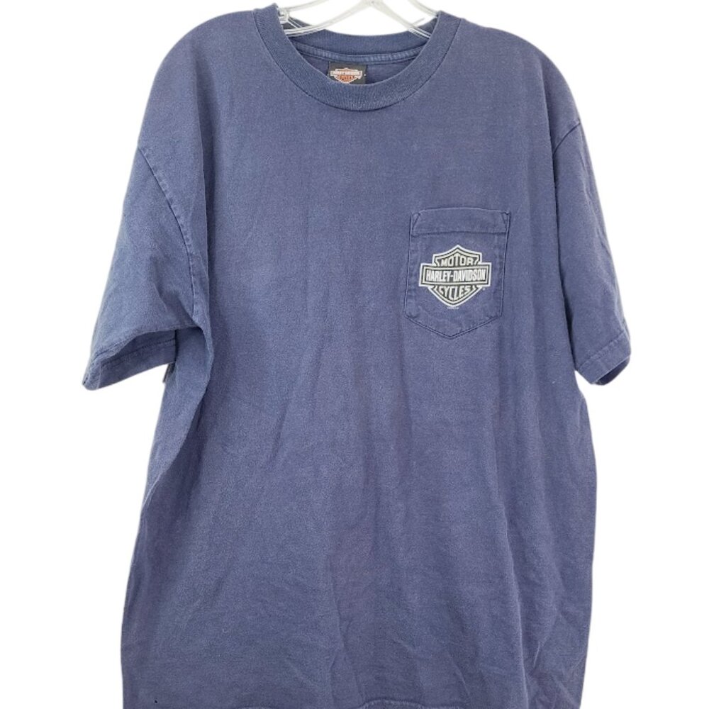 Harley-Davison Men's Purple Logo Short Sleeve Casual T-Shirt Size Large